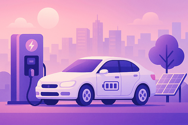 JPG 일러스트 자동차 거리 기술 풍경 환경 에너지 도시 발전 도심 전기에너지 저녁 건전지 친환경 태양에너지 장면 패널 전기자동차 충전소 인프라 국내일러스트 AI일러스트 AI콘텐츠 육상교통 컨셉 그린에너지 야간 충전 파일형식
