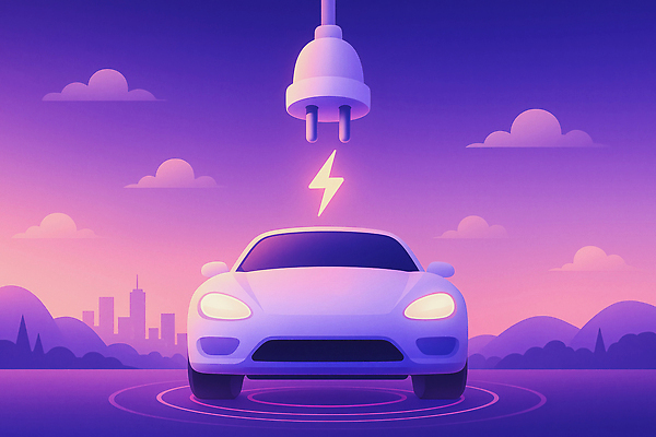 JPG 교통 일러스트 자동차 미래 기술 풍경 일출 환경 기계 운전 에너지 도시 발전 전기에너지 혁명 소프트웨어 전기자동차 충전기 국내일러스트 AI일러스트 AI콘텐츠 육상교통 컨셉 모션 노을 충전 파일형식