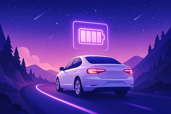 JPG 별 도로 하늘색 일러스트 자동차 자연 하늘 산 풍경 일몰 운전 도시 저녁 숲 건전지 심플 충전 전기자동차 전경 국내일러스트 AI일러스트 AI콘텐츠 자연요소 길 육상교통 교통시설 모션 파란색 노을 야간 생태계 파일형식 탑뷰