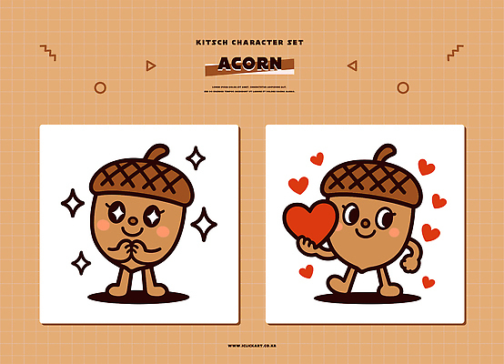 캐릭터 디자인 감정 컬러 일러스트 한국 표정 사랑 친구 반짝임 귀여움 매력적 하트 즐거움 그림 도토리 도토리캐릭터 창의성 키치 일러캐릭터 AI파일 모양 아시아 컨셉 관계 모션 견과류 파일형식 벡터