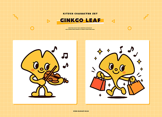 캐릭터 디자인 행복 문화 음악 컬러 일러스트 노래 모션 그래픽 쇼핑 세트 귀여움 표현 바이올린 즐거움 그림 은행잎 개성 창의성 일러캐릭터 AI파일 감정 컨셉 잎 현악기 문화예술 파일형식 벡터