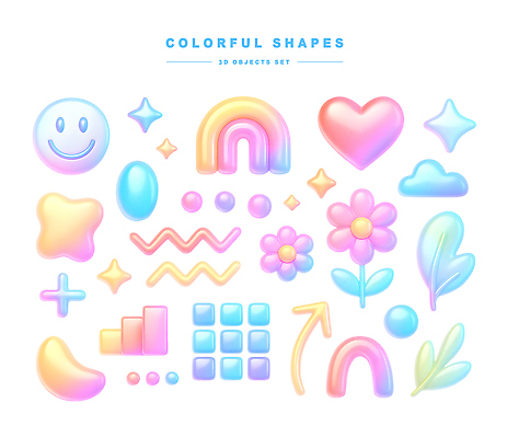 도형 PSD 편집이미지 디자인 꽃 컬러 무지개 패턴 표정 그래픽 세트 심볼 입체 부드러움 홀로그램 편집3D 자연요소 식물 무늬 3D 감각 파일형식