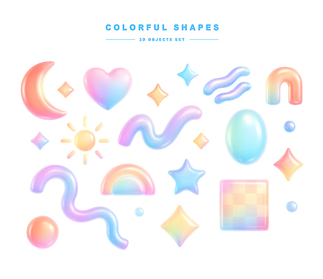 모양 PSD 편집이미지 별 물결 컬러 패턴 장식 일몰 하트 부드러움 튜브 기하학 홀로그램 편집3D 자연요소 무늬 3D 노을 감각 파일형식