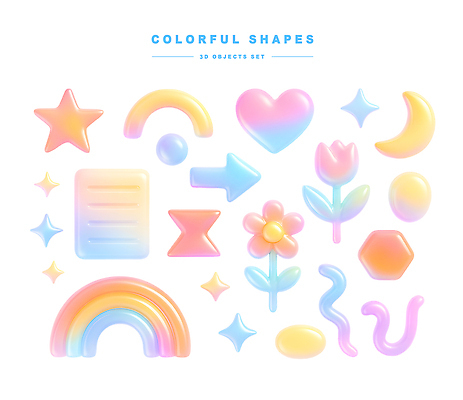 모양 도형 PSD 편집이미지 디자인 꽃 화살표 별 선 컬러 무지개 장식 3D 달 하트 홀로그램 편집3D 자연요소 식물 디지털합성 파일형식
