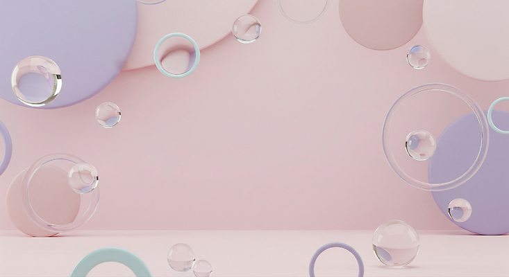 JPG 편집이미지 디자인 예술 분홍색 컬러 백그라운드 패턴 추상 그래픽 공간 물방울 원형 파스텔 조화 이미지편집 AI컴퓨터그래픽 AI콘텐츠 도형 무늬 학용품 파일형식