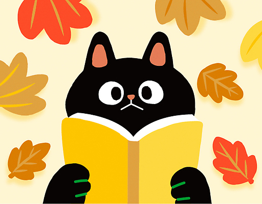 동물 여유 컬러 잎 일러스트 모션 상상 자연 책 반려동물 독서 노란색 귀여움 고양이 포근함 편안함 즐거움 그림 국내일러스트 AI파일 식물 감정 컨셉 포유류 감각 생태계 파일형식 벡터