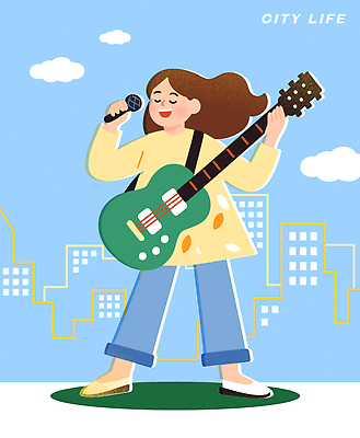 감정 예술 음악 백그라운드 일러스트 노래 모션 놀이 웃음 소녀 여름 공연 자유 기타 표현 도시 도심 마이크 즐거움 창의력 국내일러스트 AI파일 계절 여자 어린이 음향기기 컨셉 현악기 문화예술 표정 이벤트 파일형식 벡터