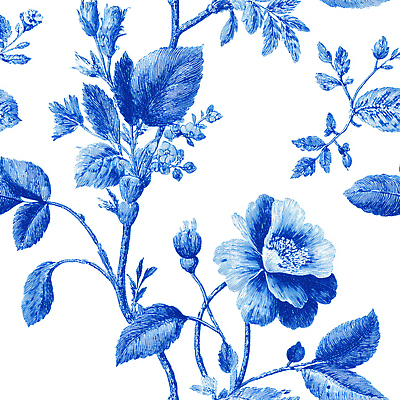 JPG 식물 전통 문양 디자인 꽃 예술 잎 패턴 일러스트 자연 그래픽 장식 파란색 흰색 뷰티풀 특징 스타일 국내일러스트 AI일러스트 AI콘텐츠 트왈드주이 컬러 무늬 생태계 파일형식