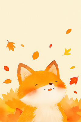 JPG 동물 행복 백그라운드 잎 일러스트 자연 나뭇잎 따뜻함 밝음 웃음 풍경 금색 떨어짐 포근함 즐거움 여우 뷰티풀 Casual 국내일러스트 AI일러스트 AI콘텐츠 식물 감정 컬러 컨셉 포유류 표정 감각 생태계 파일형식