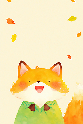 JPG 동물 캐릭터 계절 행복 감정 백그라운드 일러스트 자연 나뭇잎 따뜻함 웃음 풍경 일상 귀여움 스웨터 여우 색감 국내일러스트 AI일러스트 AI콘텐츠 컨셉 상의 잎 포유류 표정 라이프 생태계 파일형식