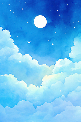 JPG 감정 별 일러스트 자연 밤하늘 하늘 아침 수채화 풍경 여름 파란색 평화 우주 고요 꿈 달 신비 뷰티풀 국내일러스트 AI일러스트 AI콘텐츠 주간 자연요소 계절 컬러 컨셉 야간 생태계 파일형식