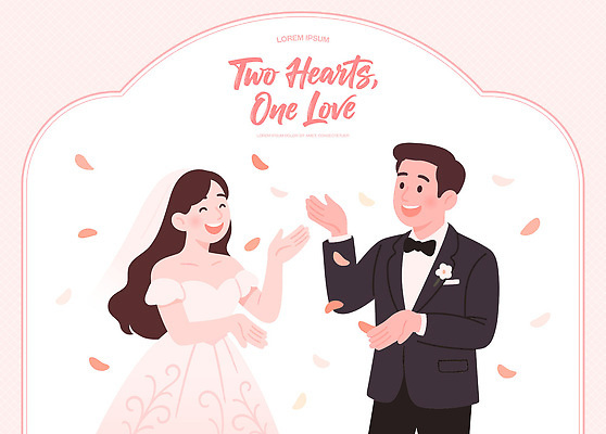 커플 행복 신랑 결혼 패턴 일러스트 결혼식 사랑 미소 축제 기쁨 로맨틱 축하 사랑이야기 순간 국내일러스트 AI파일 감정 컨셉 무늬 관계 표정 이야기 이벤트 파일형식 벡터