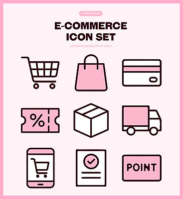 아이콘 스마트폰 쇼핑 쇼핑백 거래 트럭 장바구니 배송 결제 패키지 온라인 2D아이콘 AI파일 가방 자동차 핸드폰 스마트기기 바구니 파일형식 벡터