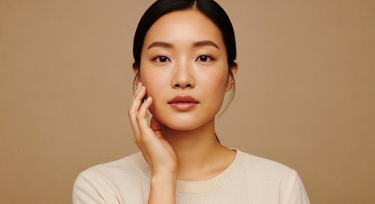 JPG 편집이미지 응시 여자 패션 감정 얼굴 컬러 스튜디오 따뜻함 표정 뷰티 카메라 편안함 부드러움 초상화 의료성형뷰티 편집실사 AI인물포토 AI콘텐츠 시선 사람 신체부위 전자제품 감각 CG 그림 파일형식 AI포토