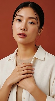 JPG 모델 편집이미지 손 옷 여자 감정 포즈 백그라운드 조명 앞모습 사진촬영 가슴 뷰티풀 의료성형뷰티 스타일 편집실사 AI인물포토 AI콘텐츠 뷰포인트 사람 신체부위 촬영 CG 파일형식 AI포토