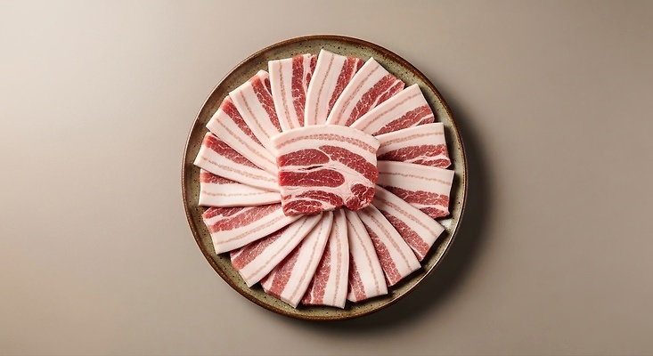 JPG 편집이미지 한식 음식 재료 쟁반 육류 요리 파티 식사 모임 신선 저녁 구이 삼겹살 월남쌈 맛있는 편집실사 AI포토 AI콘텐츠 식재료 돼지고기 이벤트 야간 CG 베트남음식 파일형식