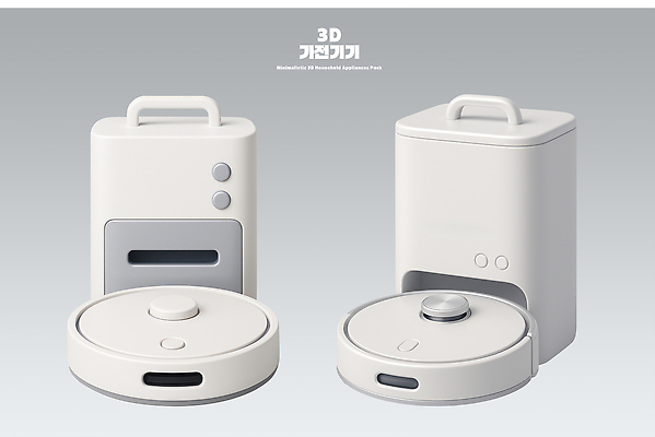 PSD 편집이미지 디자인 스티커 실내 세트 기계 가전제품 흰색 청소 배열 오브젝트 모던 청소로봇 편집3D 컬러 내부 3D 로봇 파일형식