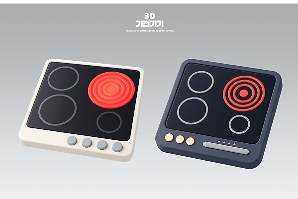 PSD 편집이미지 디자인 컬러 주방용품 요리 주방 가전제품 뜨거움 모던 전기렌지 편집3D 생활용품 3D 파일형식