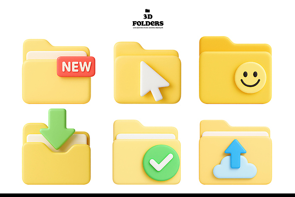 PSD 편집이미지 디자인 새로움 기술 미소 그래픽 컴퓨터 노란색 디지털 확인 문서 폴더 클릭 다운로드 업로드 편집3D 컬러 컨셉 표정 전자제품 3D 파일 파일형식