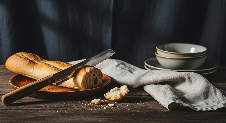 JPG 편집이미지 그릇 빵 식탁 아침 풍경 수건 주방 식사 도구 저녁 준비 부드러움 나무접시 식사준비 바삭바삭 편집실사 AI포토 AI콘텐츠 코티지코어 주간 식기 접시 음식 컨셉 탁자 위생용품 유행 감각 야간 CG 파일형식