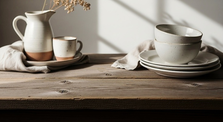 JPG 편집이미지 그릇 컵 인테리어 식사 도자기 편안함 상차림 심플 편집실사 AI포토 AI콘텐츠 코티지코어 식기 디자인 유행 감각 CG 파일형식