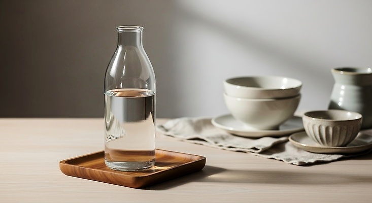 JPG 편집이미지 그릇 음료 음식 탁자 아침 인테리어 햇빛 평화 주방 식사 물병 모던 정리 나무쟁반 편집실사 AI포토 AI콘텐츠 코티지코어 주간 식기 디자인 가구 컨셉 쟁반 목재 태양 유행 물통 CG 파일형식