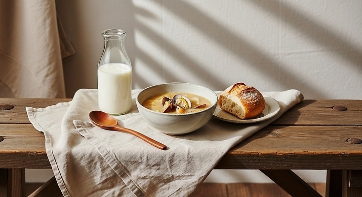 JPG 편집이미지 음식 빵 탁자 아침 따뜻함 건강 요리 일상 햇빛 식사 우유 신선 분위기 수프 편집실사 AI포토 AI콘텐츠 코티지코어 주간 가구 컨셉 유제품 라이프 태양 유행 CG 파일형식