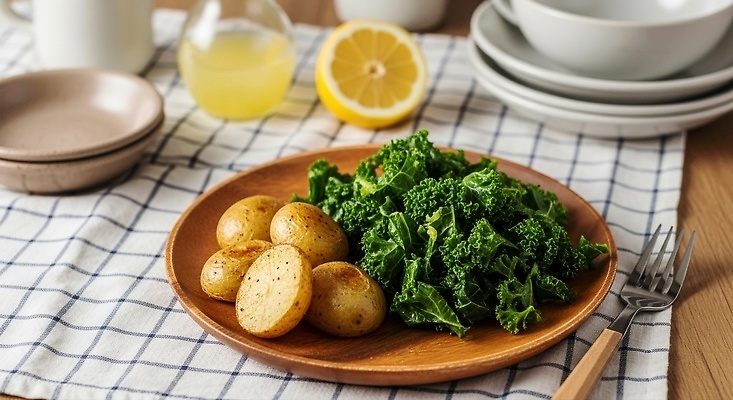 JPG 편집이미지 음료 탁자 아침 감자 건강 요리 식사 샐러드 신선 저녁 레몬 점심 나무접시 케일 편집실사 AI포토 AI콘텐츠 코티지코어 주간 접시 음식 가구 채소 과일 유행 야간 CG 파일형식