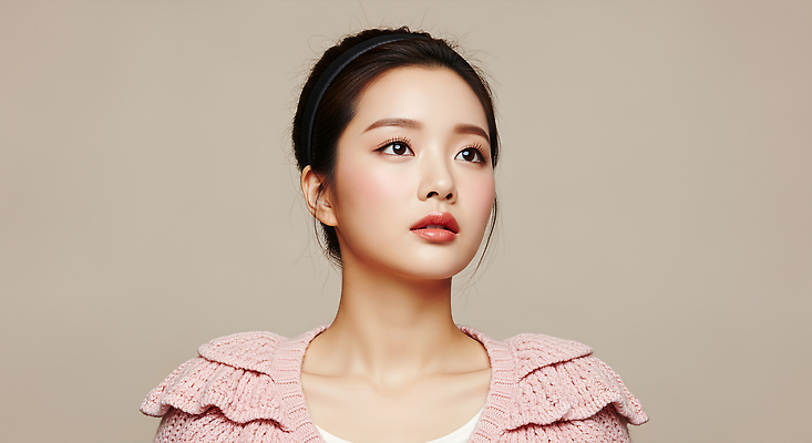 JPG 모델 편집이미지 헤어스타일 여자 패션 얼굴 분홍색 포즈 미소 앞모습 분위기 우아함 스웨터 의료성형뷰티 스타일 차분 편집실사 AI인물포토 AI콘텐츠 뷰포인트 컬러 컨셉 상의 표정 사람 신체부위 CG 파일형식 AI포토