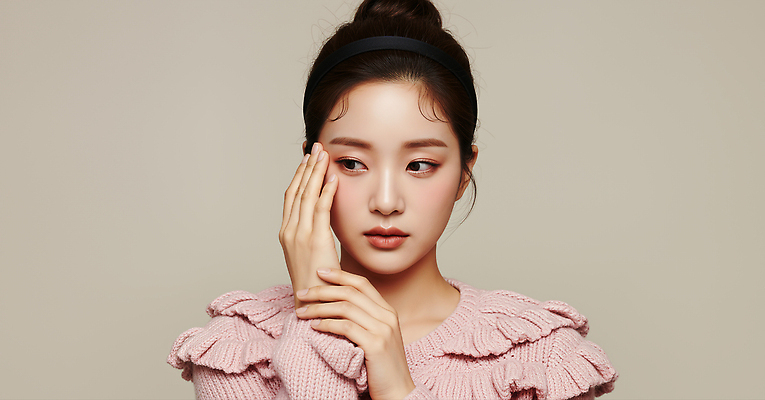 JPG 모델 편집이미지 손 패션 얼굴 분홍색 포즈 조명 표정 촬영 분위기 스웨터 감성 뷰티풀 의료성형뷰티 스타일 편집실사 AI인물포토 AI콘텐츠 컬러 컨셉 상의 신체부위 CG 파일형식 AI포토