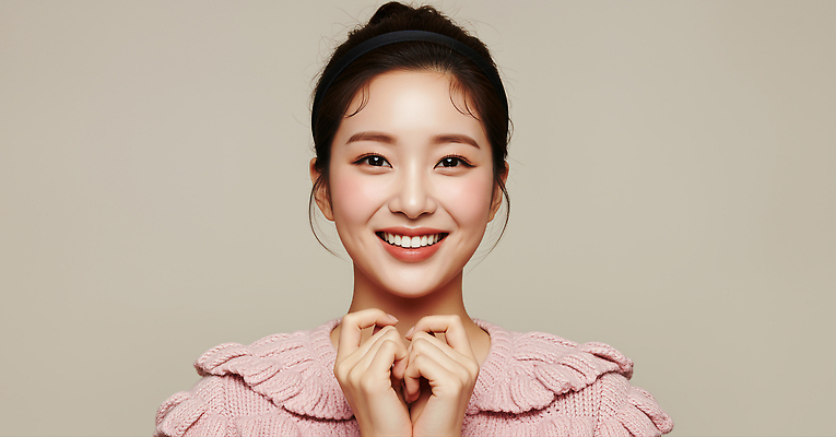 JPG 편집이미지 여자 패션 감정 포즈 백그라운드 손가락 한국 표정 미소 웃음 귀여움 뷰티풀 의료성형뷰티 스타일 편집실사 AI인물포토 AI콘텐츠 손 아시아 컨셉 사람 CG 파일형식 AI포토