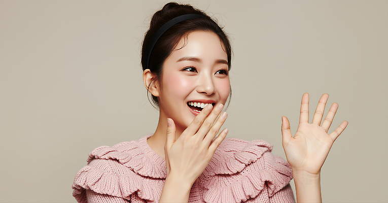 JPG 편집이미지 헤어스타일 여자 패션 감정 포즈 웃음 사진촬영 분위기 그림 손인사 의료성형뷰티 편집실사 AI인물포토 AI콘텐츠 컨셉 표정 사람 촬영 인사 CG 파일형식 AI포토