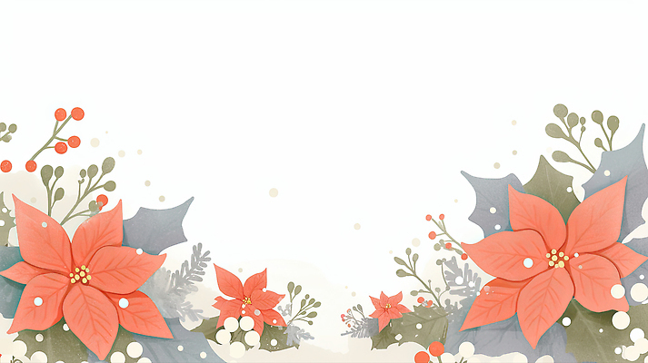 JPG 식물 꽃 백그라운드 크리스마스 겨울 일러스트 자연 장식 축제 분위기 장면 화사함 포인세티아 뷰티풀 색감 국내일러스트 AI일러스트 AI콘텐츠 계절 기념일 컨셉 생태계 파일형식
