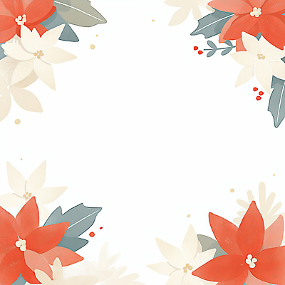 JPG 식물 디자인 계절 꽃 예술 컬러 백그라운드 잎 일러스트 자연 그래픽 장식 조화 포인세티아 뷰티풀 소프트 화백 국내일러스트 AI일러스트 AI콘텐츠 생태계 화가 파일형식