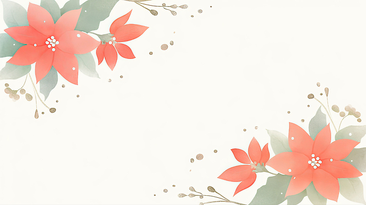 JPG 식물 디자인 꽃 여유 예술 컬러 백그라운드 잎 크리스마스 일러스트 자연 장식 고요 부드러움 감성 조화 포인세티아 뷰티풀 국내일러스트 AI일러스트 AI콘텐츠 기념일 감정 컨셉 감각 생태계 파일형식