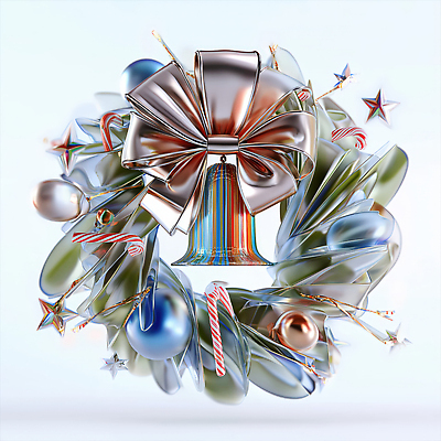 JPG 편집이미지 기념일 별 컬러 크리스마스 겨울 장식 파티 축제 화환 종 화려 휴일 구슬 크리스마스리스 편집3D AI컴퓨터그래픽 AI콘텐츠 자연요소 계절 꽃 컨셉 이벤트 3D 파일형식