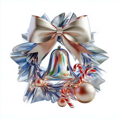 JPG 편집이미지 리본 크리스마스 겨울 공 사탕 장식 파란색 반짝임 축제 화환 기쁨 종 흰색 뷰티풀 크리스마스리스 편집3D AI컴퓨터그래픽 AI콘텐츠 계절 기념일 꽃 감정 컬러 모션 디저트 3D 파일형식