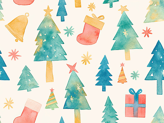 JPG 디자인 계절 행복 감정 별 컬러 크리스마스 겨울 패턴 일러스트 선물 이벤트 장식 크리스마스트리 축제 매력적 종 화사함 스타일 국내일러스트 AI일러스트 AI콘텐츠 자연요소 기념일 컨셉 무늬 파일형식