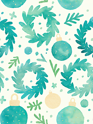 JPG 디자인 기념일 백그라운드 잎 크리스마스 겨울 무늬 패턴 일러스트 수채화 그래픽 장식 파란색 축제 화환 그림 뷰티풀 색감 홀리데이 국내일러스트 AI일러스트 AI콘텐츠 식물 계절 꽃 컬러 휴가 이벤트 파일형식