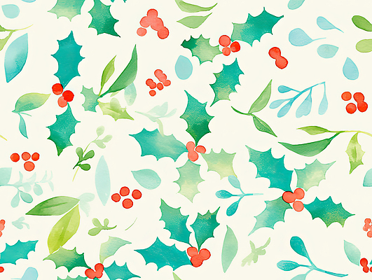 JPG 식물 디자인 컬러 백그라운드 잎 크리스마스 겨울 패턴 일러스트 자연 수채화 크리스마스카드 따뜻함 장식 여름 축제 분위기 그림 수국 국내일러스트 AI일러스트 AI콘텐츠 계절 기념일 꽃 컨셉 무늬 카드_감사 생태계 파일형식