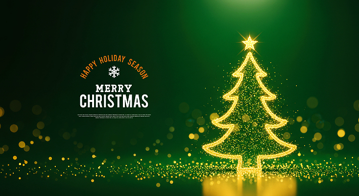 JPG 편집이미지 전통 계절 기념일 행복 크리스마스 따뜻함 장식 반짝임 크리스마스트리 축제 금색 축하 메시지 장면 기간 이미지편집 AI컴퓨터그래픽 AI콘텐츠 감정 컬러 컨셉 모션 이벤트 파일형식