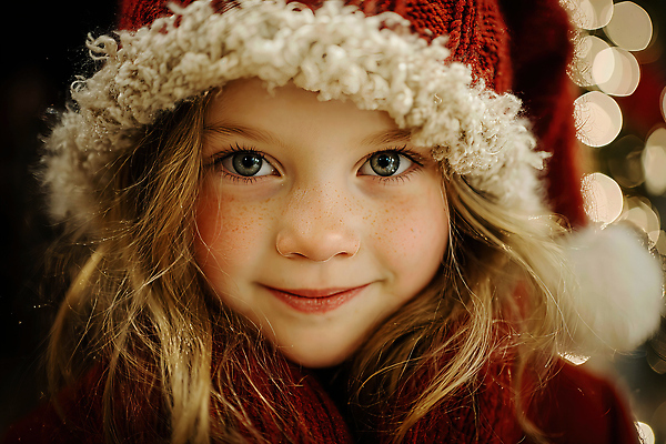 JPG 편집이미지 행복 감정 얼굴 크리스마스 겨울 조명 따뜻함 밝음 사랑 미소 소녀 장식 축제 편집실사 AI인물포토 AI콘텐츠 계절 여자 기념일 어린이 표정 신체부위 CG 파일형식 AI포토
