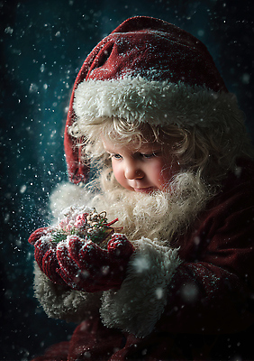 계절 기념일 감정 컨셉 크리스마스 표정 사람 CG 파일형식 AI포토 어린이 산타클로스 옷 장식 소중 미소 호기심 백그라운드 겨울 축제 행복 편집이미지 편집실사 JPG AI인물포토 AI콘텐츠