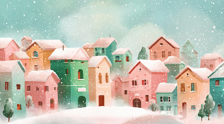 JPG 건축물 계절 컬러 겨울 일러스트 자연 거리 주택 따뜻함 풍경 평화 마을 편안함 조화 풍경화 국내일러스트 AI일러스트 AI콘텐츠 건축 컨셉 건물 감각 그림 생태계 파일형식