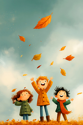 JPG 행복 어린이 컬러 단풍 잎 일러스트 자연 놀이 하늘 바람 웃음 풍경 친구 귀여움 자유 가을 놀이터 즐거움 상쾌 국내일러스트 AI일러스트 AI콘텐츠 자연요소 식물 계절 감정 컨셉 관계 날씨 표정 사람 생태계 파일형식