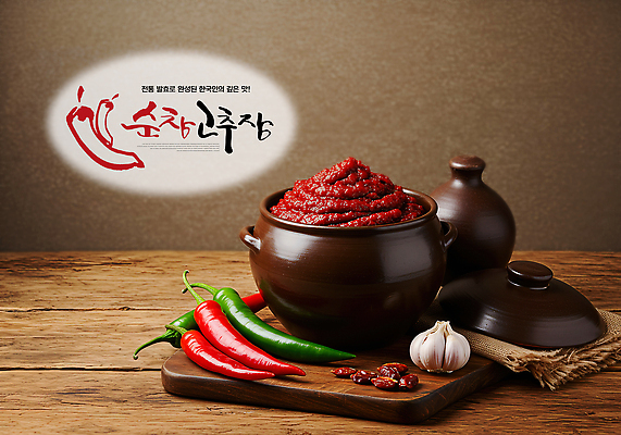 JPG 편집이미지 전통 한식 음식 재료 고추 건강 마늘 요리 양념 고추장 맛 준비 발효 레시피 순창 순창고추장 이미지편집 AI컴퓨터그래픽 AI콘텐츠 컨셉 채소 전라북도 파일형식