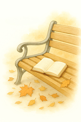 JPG 나무 사계절 공원 여유 잎 벤치 일러스트 자연 나뭇잎 풍경 일상 책 독서 노란색 평화 가을 힐링 조용 순간 천천히 국내일러스트 AI일러스트 AI콘텐츠 식물 계절 공공시설 감정 컬러 컨셉 의자 모션 라이프 생태계 파일형식