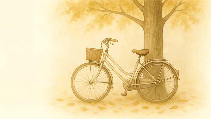 JPG 나무 여유 여행 일러스트 자연 풍경 일상 평화 자전거 고요 가을 조용 감성 뷰티풀 순간 탐방 국내일러스트 AI일러스트 AI콘텐츠 식물 계절 감정 컨셉 라이프 바이크 생태계 파일형식