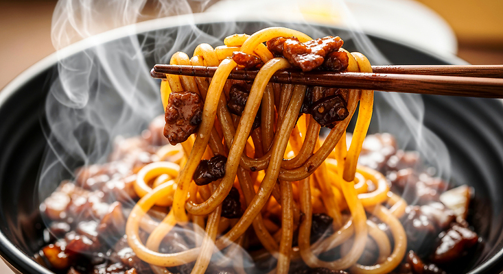 JPG 편집이미지 젓가락 김치 요리 식사 저녁식사 소고기 면류 뜨거움 짜장면 국수 매움 간편조리식품 맛있는 푸짐 편집실사 AI포토 AI콘텐츠 한식 음식 컨셉 수저 육류 중식 맛 CG 파일형식