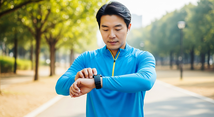 JPG 나무 편집이미지 공원 남자 모션 따뜻함 건강 관리 여름 운동복 운동 걷기 헬스 시간 손목시계 트랙 의료성형뷰티 편집실사 AI인물포토 AI콘텐츠 식물 옷 계절 공공시설 시계 장신구 사람 CG 파일형식 AI포토